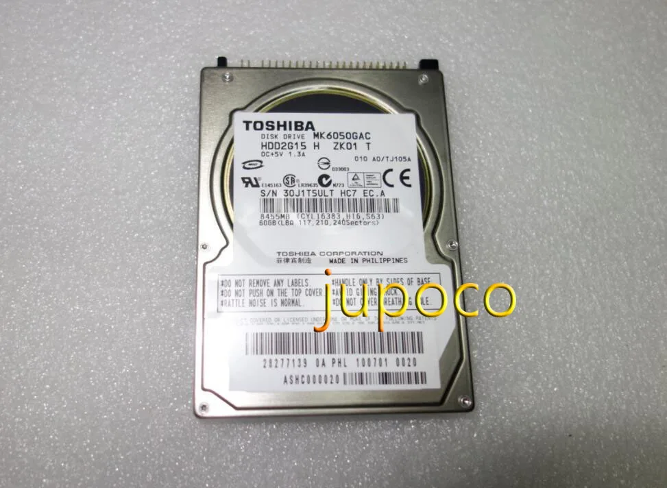 Бесплатная доставка Совершенно новый MK6050GAC дисковый накопитель HDD2G15 DC + 5V 1.3A/1.1A 60GB