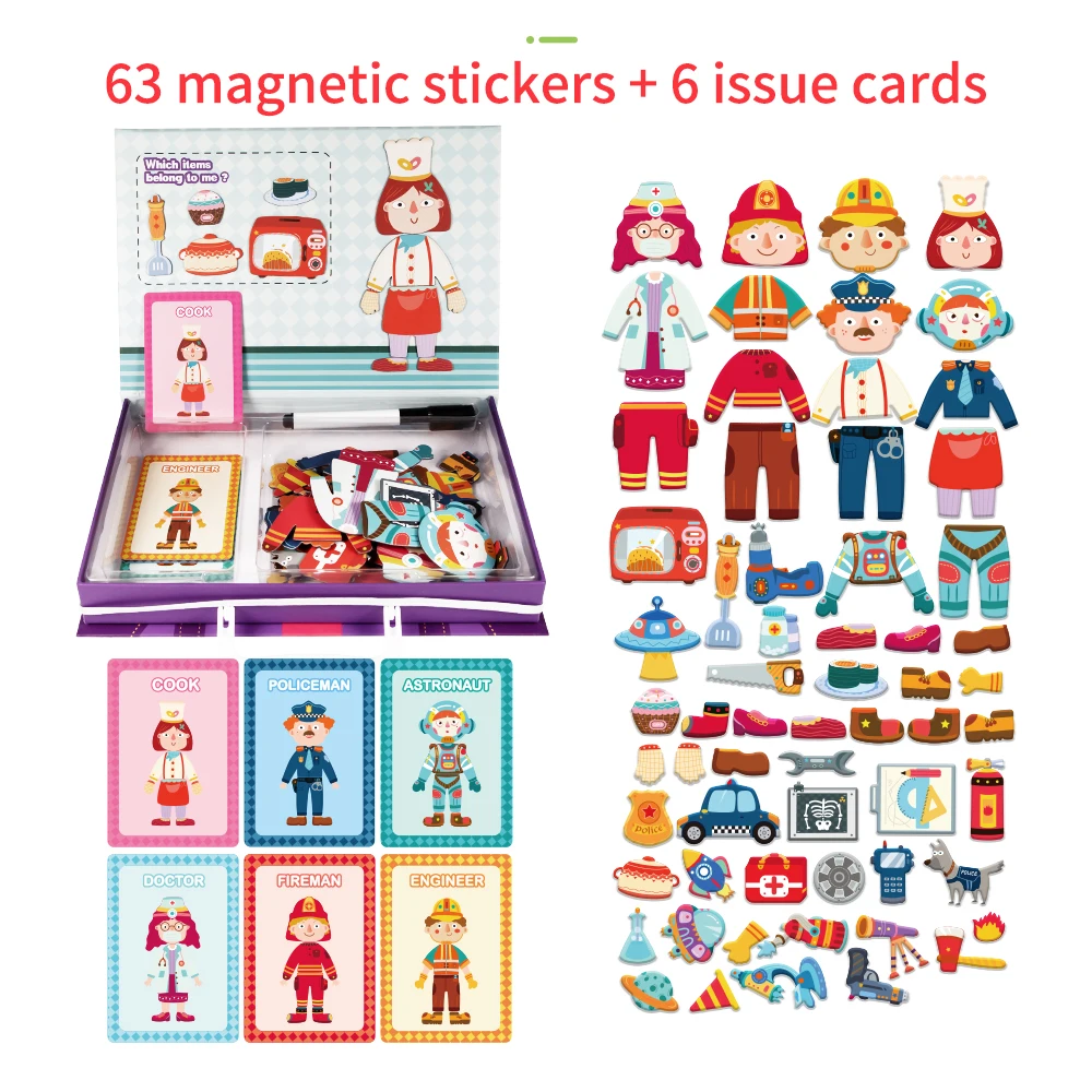 Магнитный 3D пазл профессиональные ролевые игрушки персонажи головоломки игра