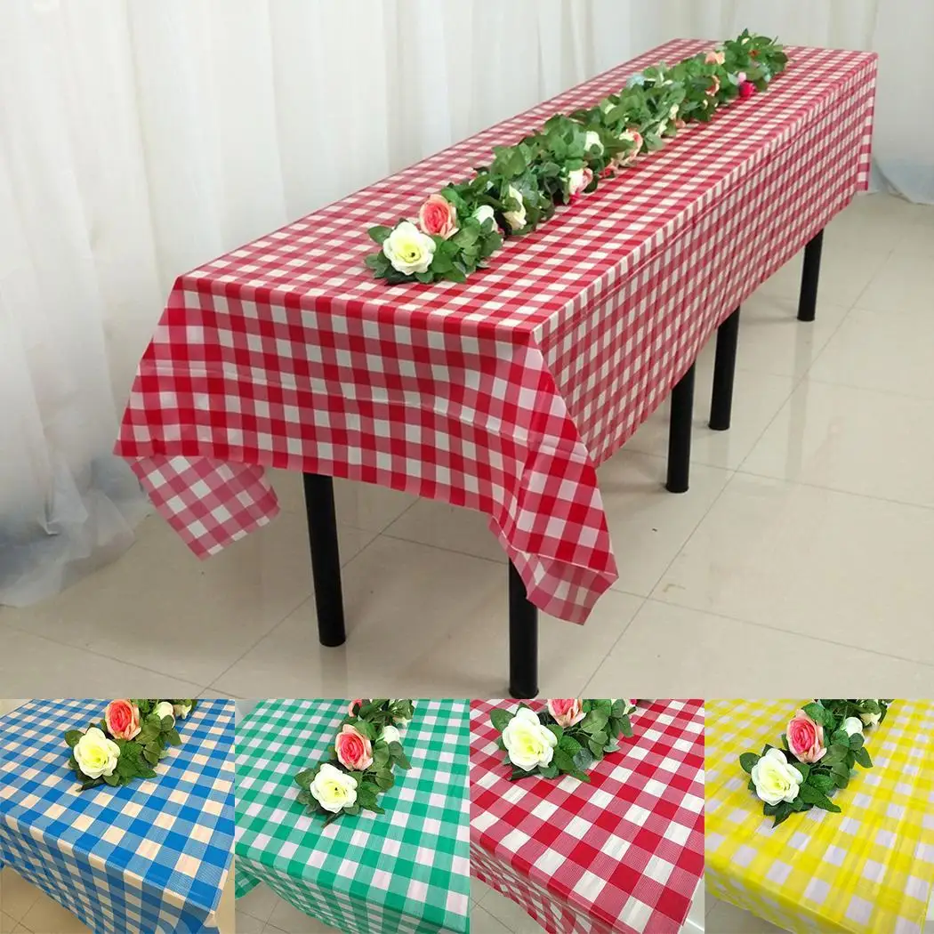 Прямоугольная клетчатая одноразовая скатерть крышка стола прямоугольная