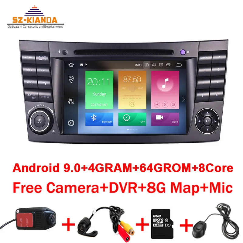 

4GB RAM 64GB ROM 8Core Android 10.0 2din car DVD player For Mercedes Benz E-class W211 E200 E220 E300 E350 E240 E270 E280 W219