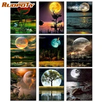 ruopoty acrylic painting by numbers river moon for adult drawing by numbers landscape picture home decor gift 5070cm