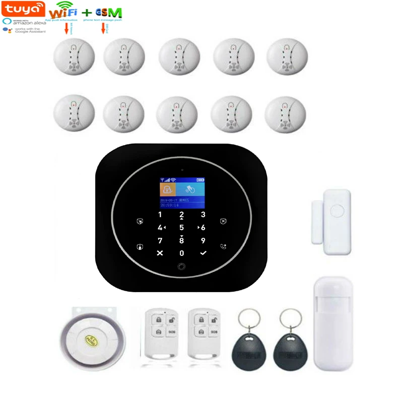 Yobang Sec Tuya Smart Life Wi Fi GSM домашняя охранная сигнализация беспроводной датчик