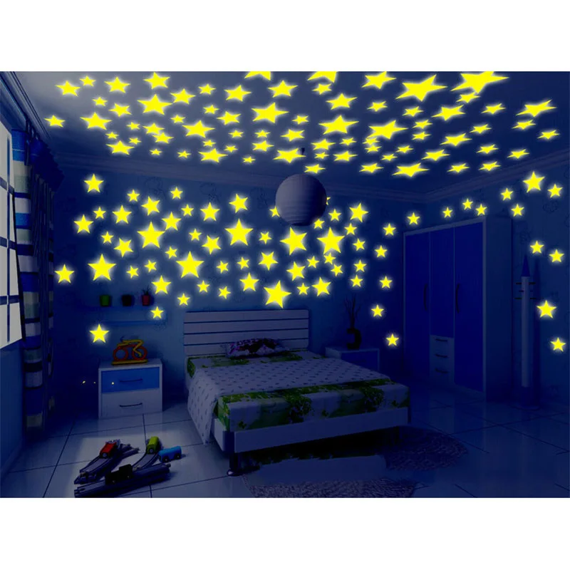 100 шт. настенные Стикеры для детской комнаты|stickers relief|glow dark party suppliesglow in the bangles |