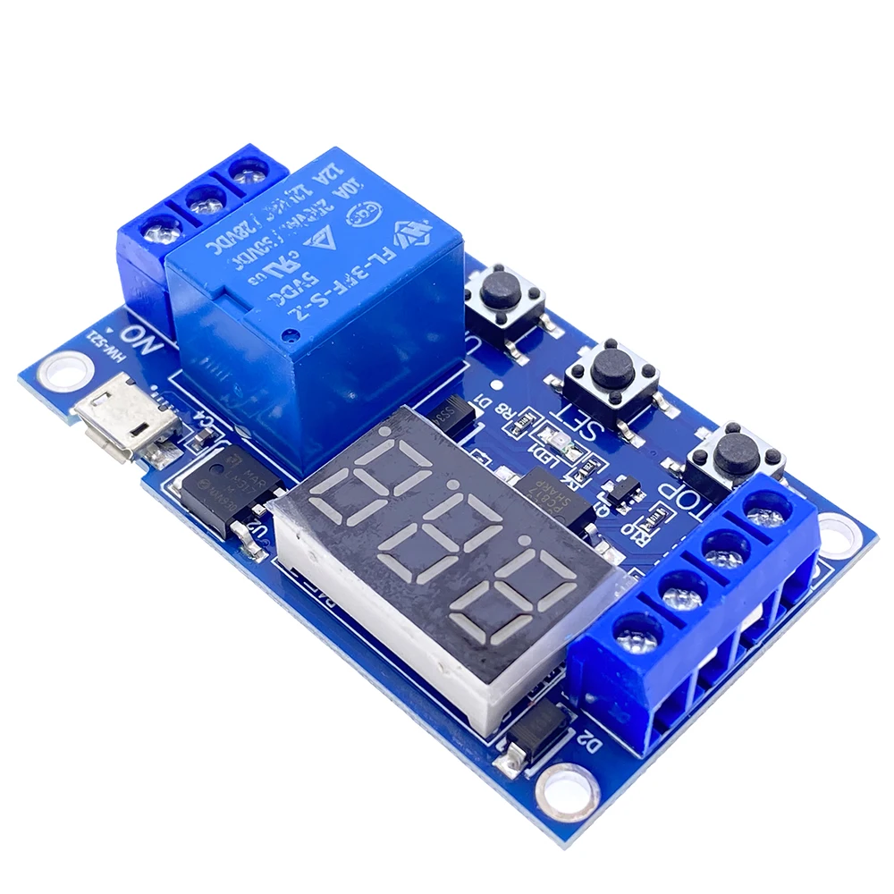 Светильник индикатор постоянного тока 5 В 12 24 Цифровое реле времени с задержкой 1