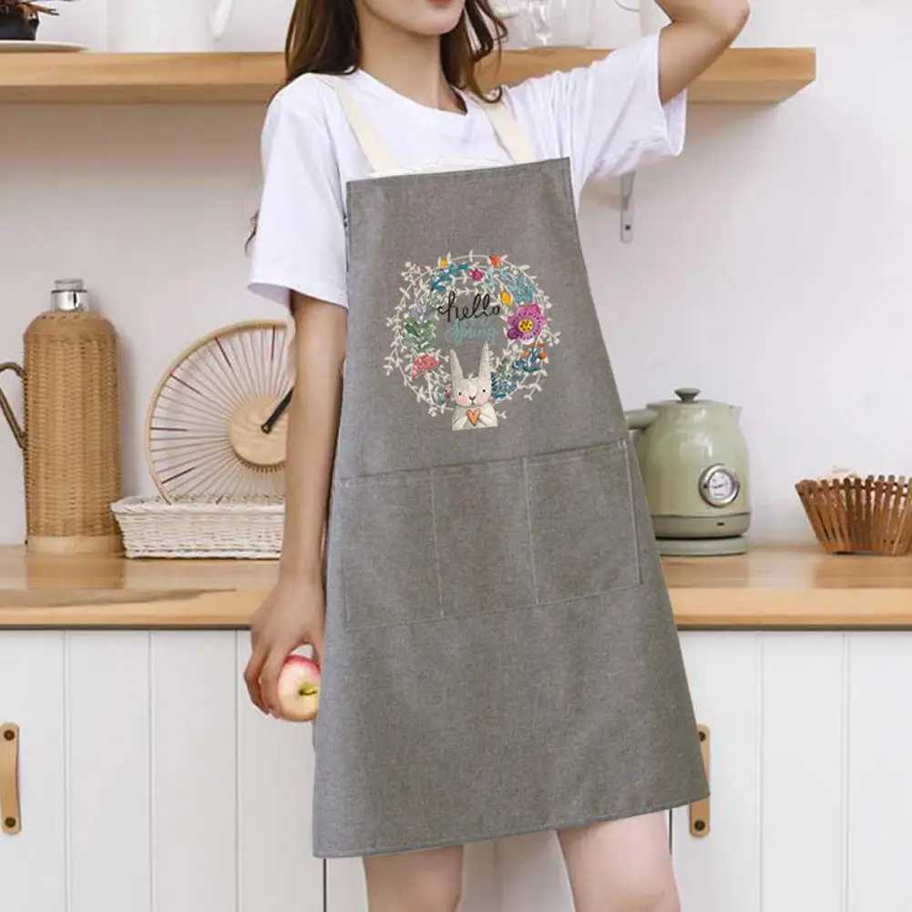 

2021 Soft Garden Apron Clear Print PVC Gardening Chef Cooking Apron Kitchen Apron