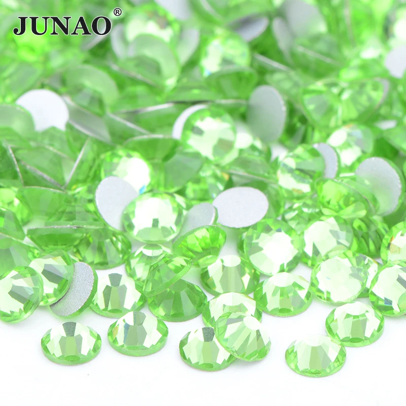 JUNAO ss6 ss8 ss12 ss20 красные Кристальные ногти Стразы круглые стеклянные бусины без