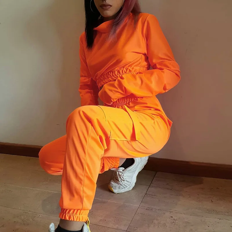 Женский однотонный спортивный костюм комплект из двух предметов базовая одежда