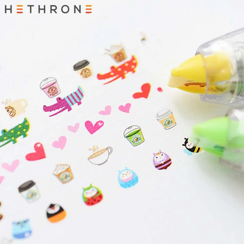 Hethrone Kawaii животные пресс тип коррекция лента дневник в стиле Скрапбукинг Стикеры