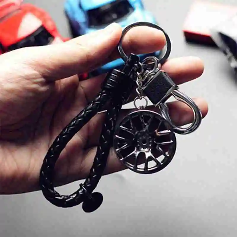 

1pc Fit Wheel Keychain Auto Part Car Keyring Chain Ring fob Ring Car Interior Accessories Rings