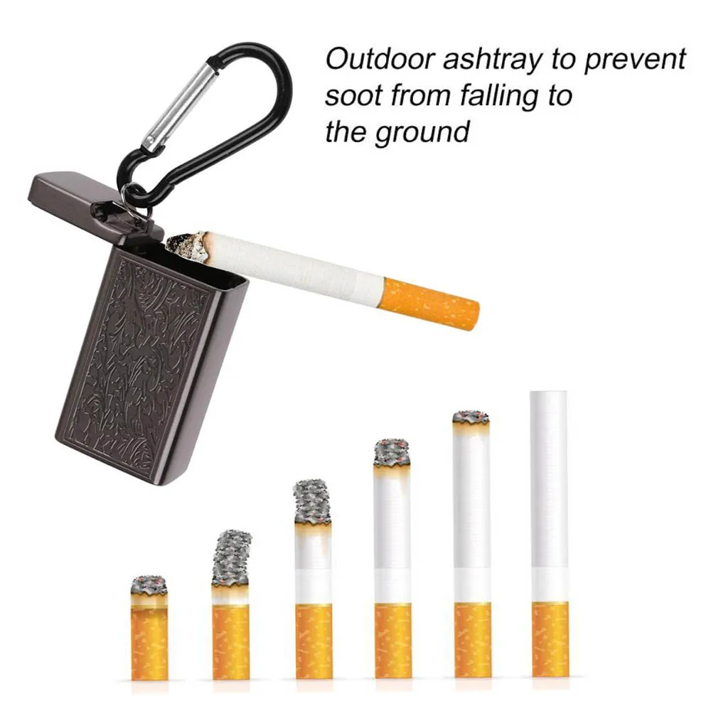 Мини пепельница портативная для сигарет с брелоком использования на открытом