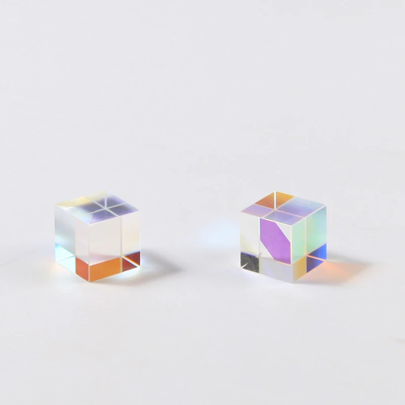 

dichroic glass Photographic Dichroic Color K9 Rainbow laser Cube prism 15*15*15mm Size Crystal Teaching Customized