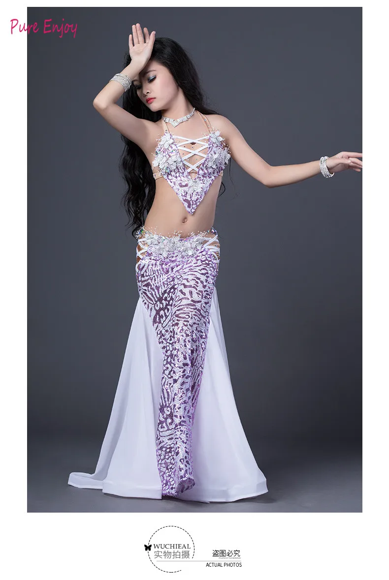 

New Style Belly Dance Costume 2pcs Bra&Skirt Dancing Kids Dance Clothes Child Indian Set Children Bellydance Wear