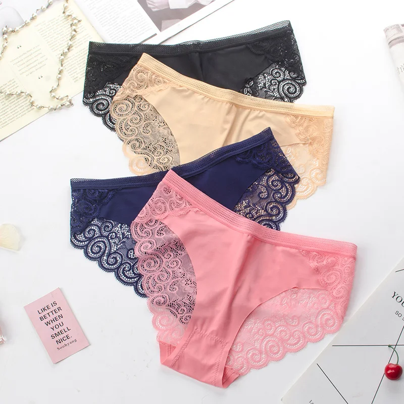 Трусики женские кружевные дышащие с низкой посадкой