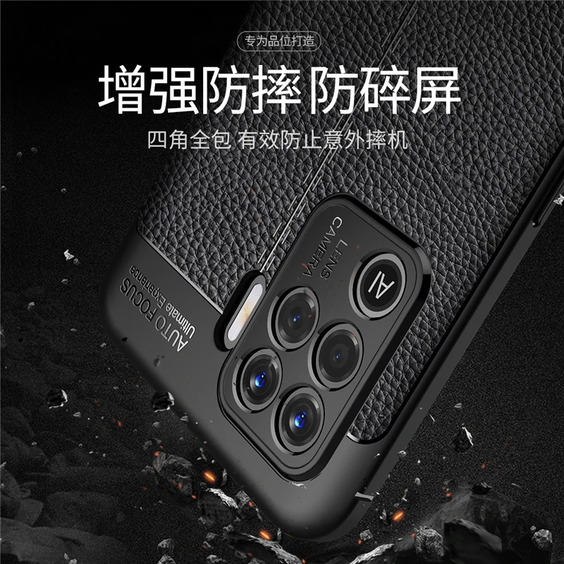 For Cover Oppo Reno5 F Case Shockproof TPU Bumper Soft Silicone Leather Back Cover Reno 5F 5 Pro Plus Phone Case For Reno 5F