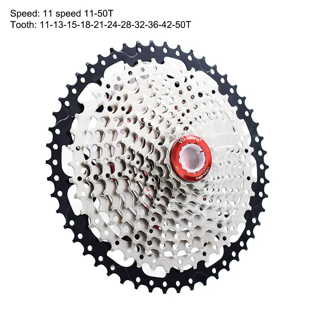Silver red Велосипедная кассета MTB 11 скоростей 11-50 т, звездочки для горного велосипеда 11s 11 v, запчасти для горного велосипеда - Цвет: Silver red