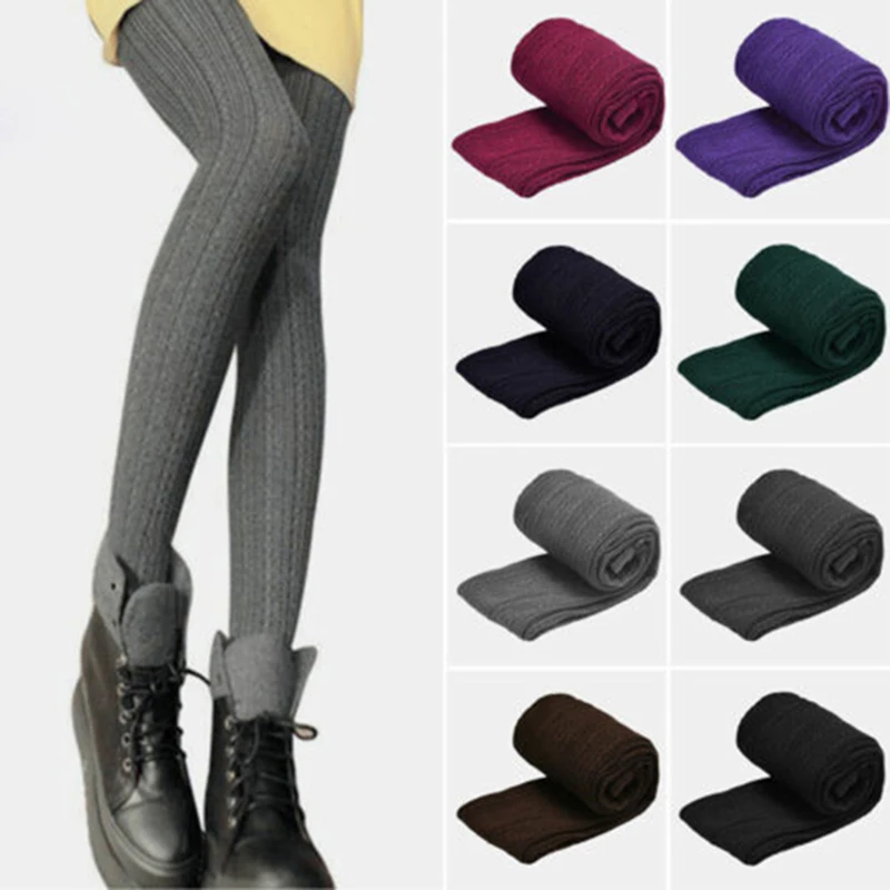 Зимние теплые трикотажные леггинсы женские обтягивающие Стрейчевые плотные