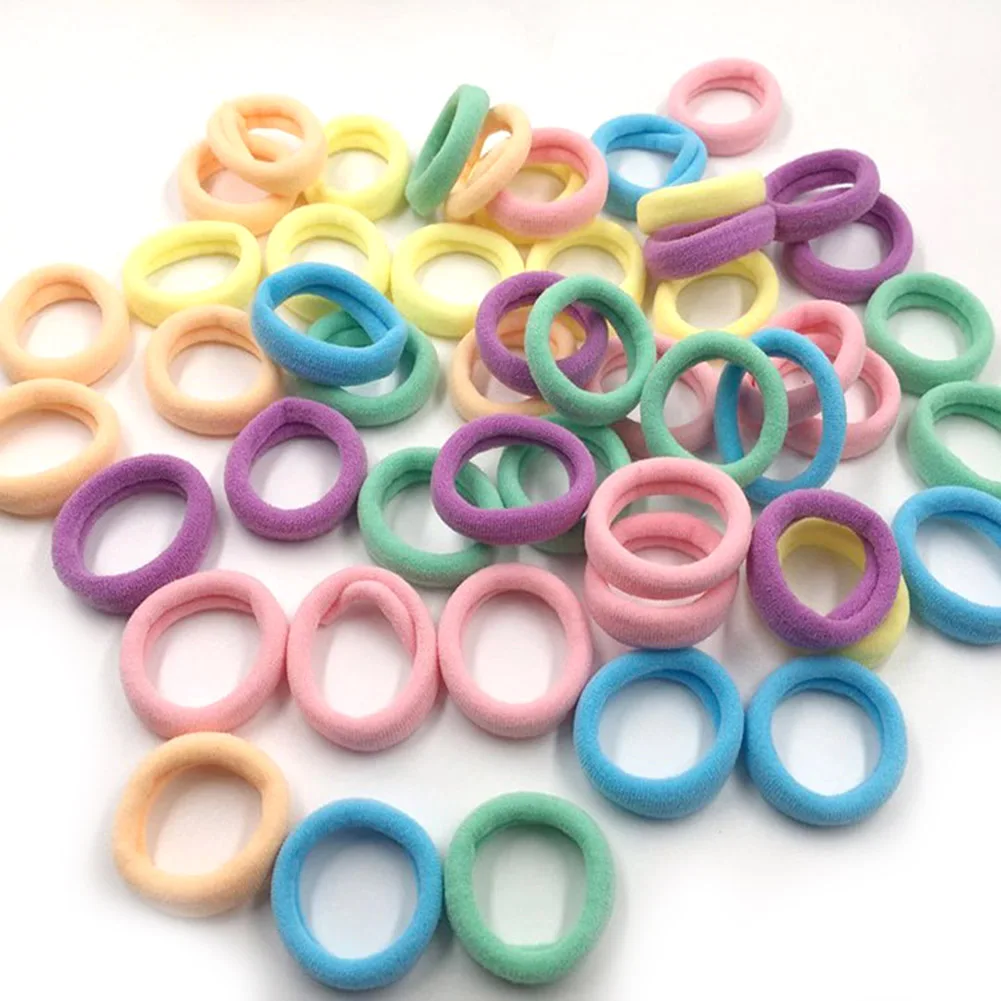 

50Pcs Kids Girls Seamless Hair Ring Hair Rope Ponytail Holder Elastic Hair Bands Hairbands Candy Color Headbands Accessories Hot