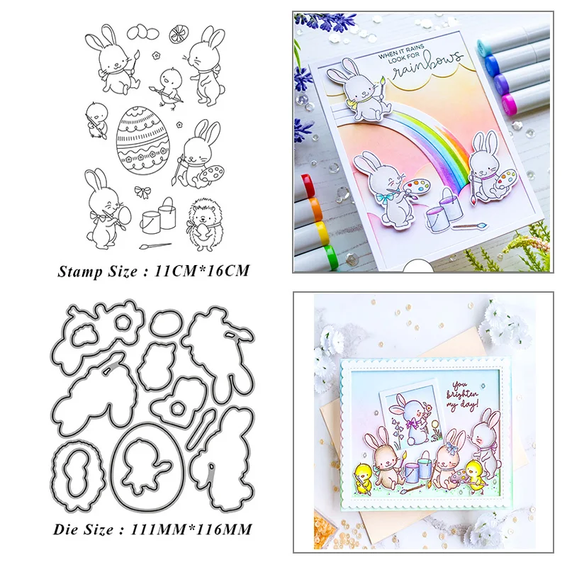 

Rabbit Chick Hedgehog Egg Metal Cutting Dies Seal for DIY Scrapbook Album Paper Card Decoration Crafts Embossing 2021 New Dies