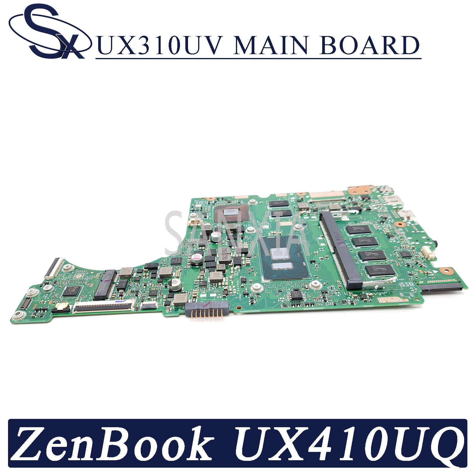 kefu ux310uv laptop motherboard for asus zenbook ux410uq 14 inch ux410u ux310u original mainboard 8gb ram i5 6200u gt940mx 2gb free global shipping