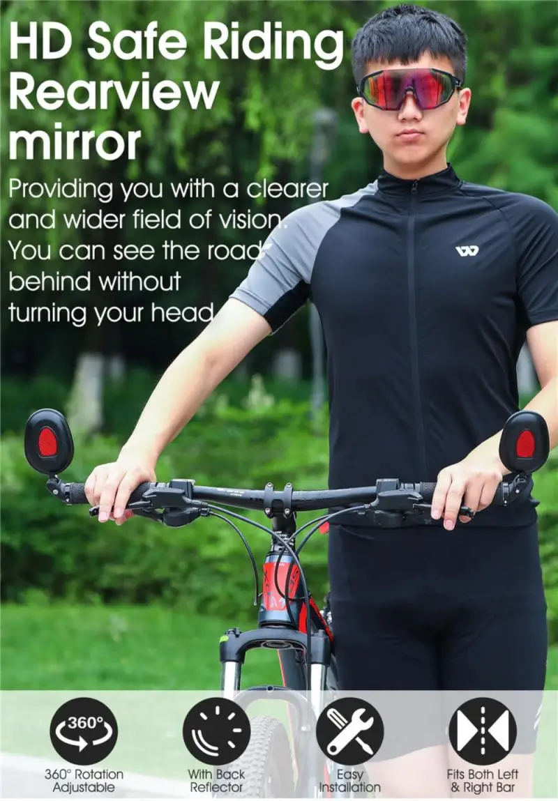 

WEST BIKING Bicycle Large Frame Rearview Mirror Mountain Road Vehicle Warning Mirror Foldable Universal Mirror Riding Equipment
