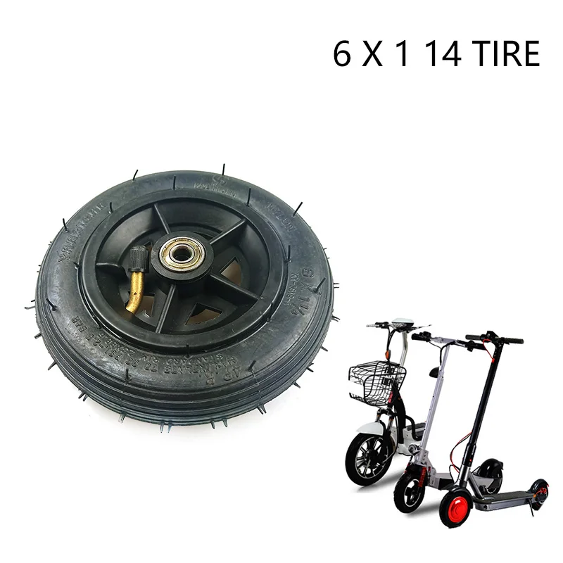 

6x1 1/4 шина 150 мм 6 дюймов пластиковый обод колеса для инвалидной коляски пневматический газовый электрический скутер мини-мотоцикл