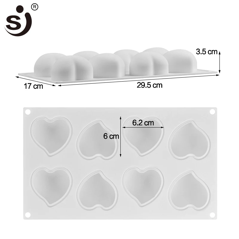 Форма для мыла в форме сердца 8 полостей|Формы мыла| |