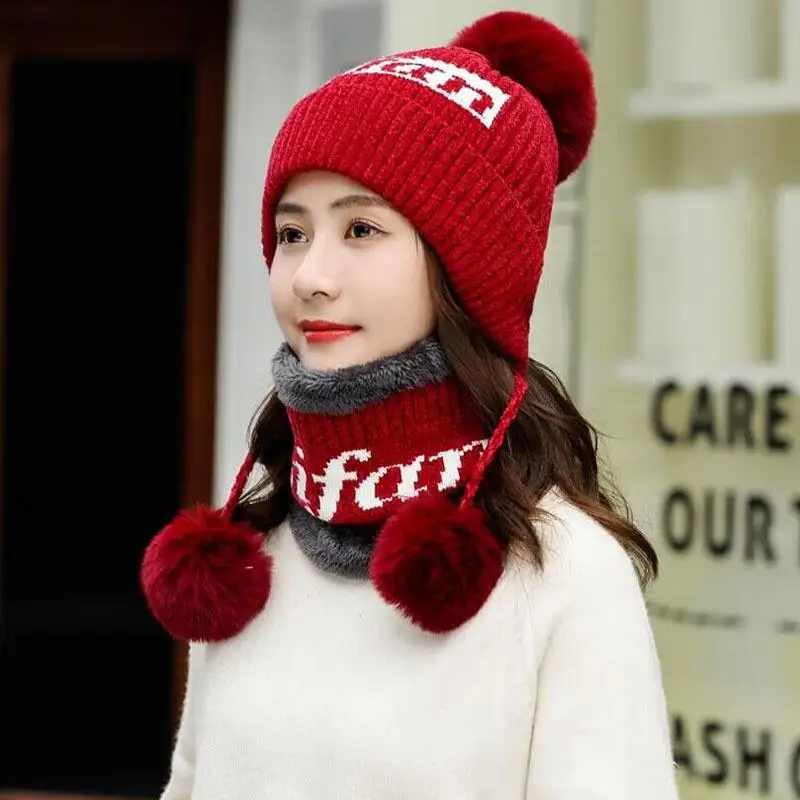 SUOGRY/Модная женская зимняя шапка из синели с тремя шариками Милая ручной работы