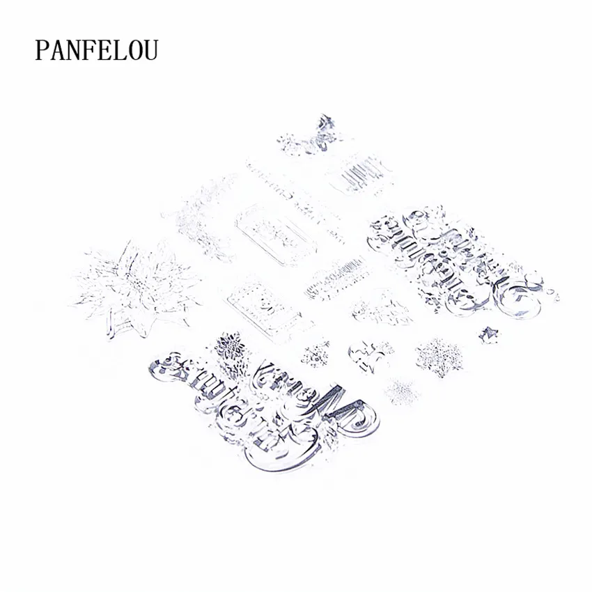 PANFELOU сезон приветствие прозрачный силиконовый штамп/печать DIY Скрапбукинг/фотоальбом 11,5x12,5 см Прозрачные штамп листы