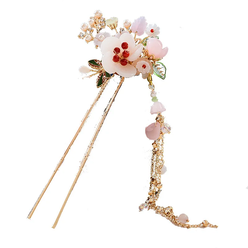 

Chinese New Hairpin Daily Hairpin Shell Pearl Hairpin Long Tassels Hair Costume hairpins Wedding hair jewelry