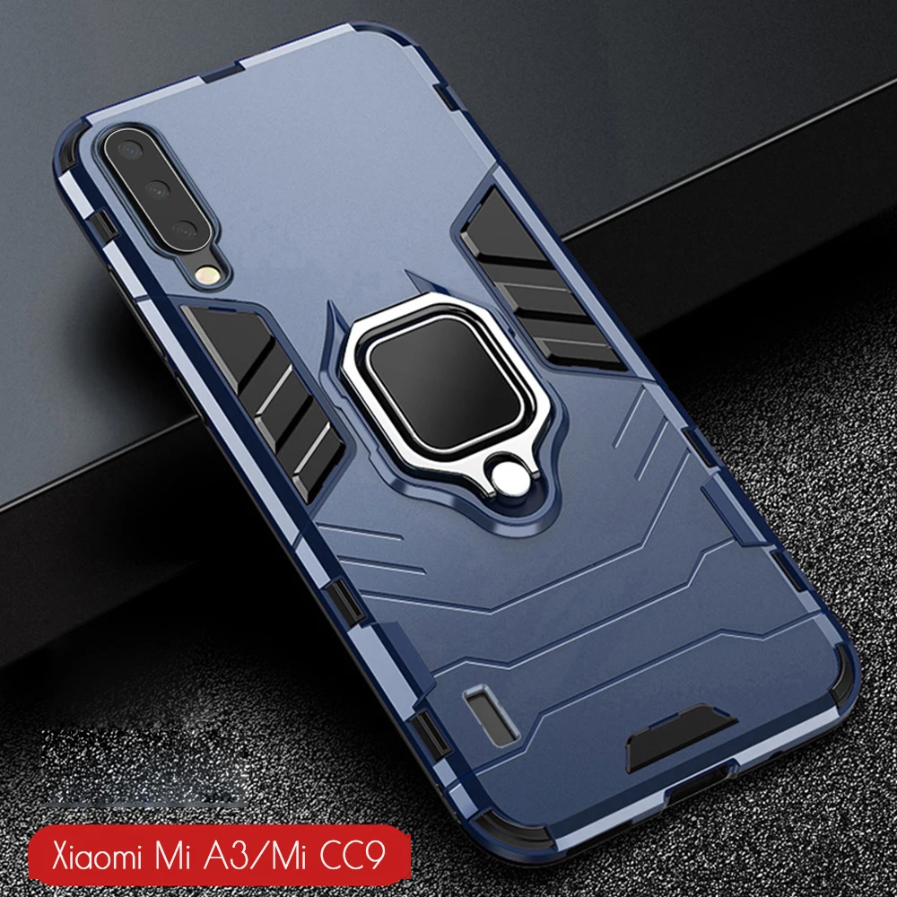 Для Xiaomi mi A3 Чехол Броня PC чехол палец кольцо держатель Телефон чехол для mi A 3/mi CC9 CC 9e чехол противоударный Бампер ТПУ обод оболочки