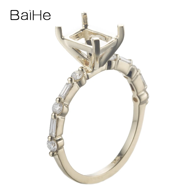 BAIHE однотонное 14K желтое золото сертифицированное изумрудная огранка
