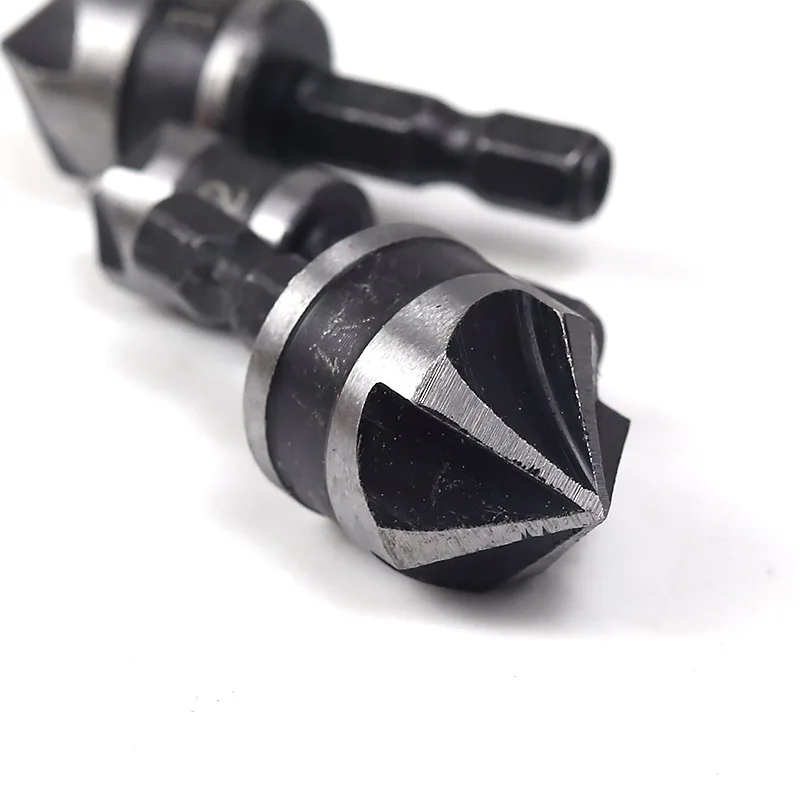 

3pcs Hexagonal Shank Carbon Steel Hex Countersink Set for Wood Metal Quick Change Drill Bit Power Tools Set Metal Drill AA