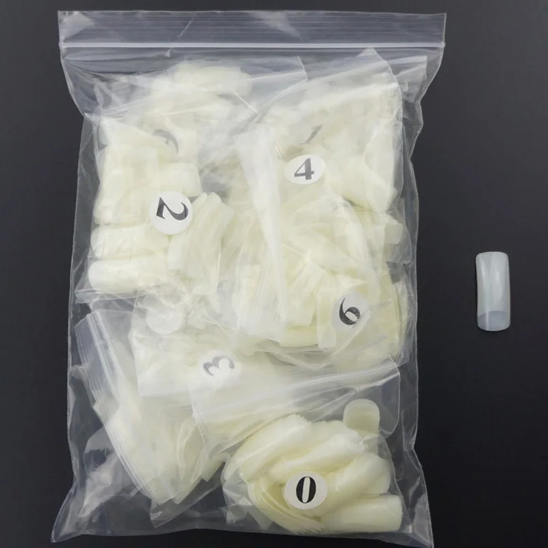 500 шт./пакет искусственный кончик ногтя натуральный цвет полное покрытие