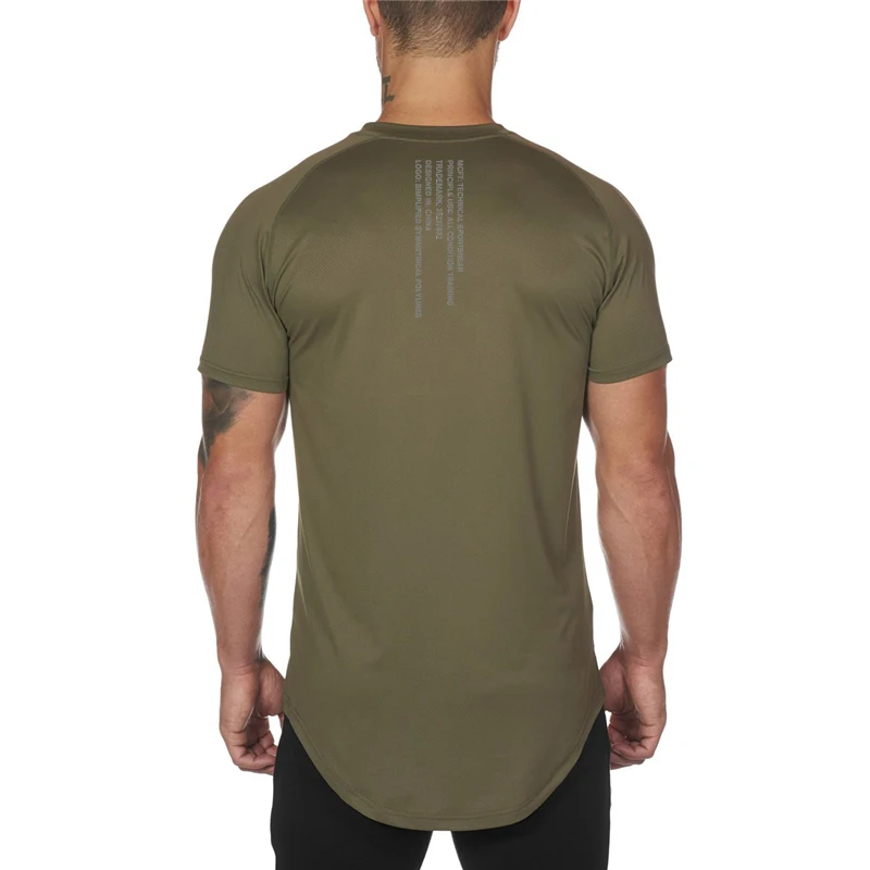 

Summer Clothing Fitness Short Sleeve T Shirt Men O Neck Mesh Mens T Shirt Quick Dry Tee Male Slim Fit Gyms Tee Shirt Homme