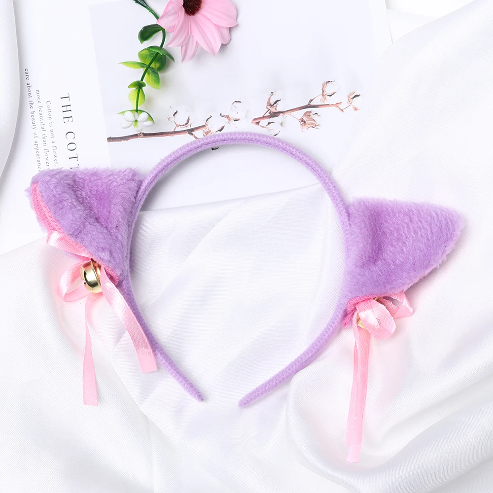 Повязка для волос с кошачьими ушками девочек милая плюшевая повязка на голову