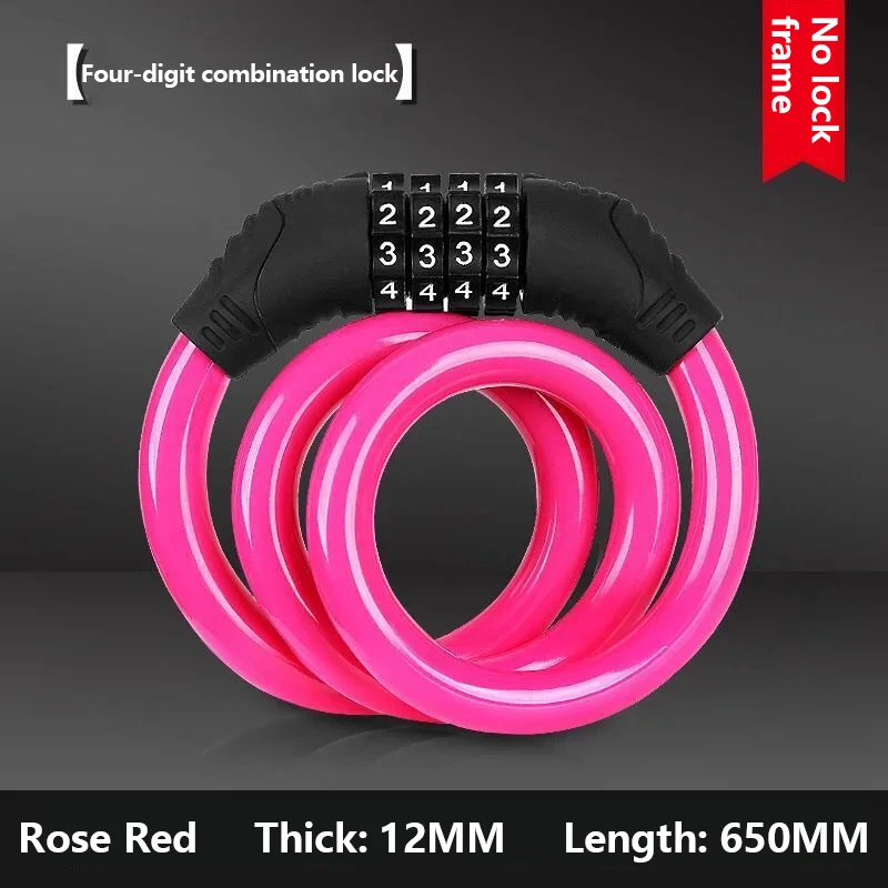 Велосипедный замок универсальный Спиральный Замок с цепью из нержавеющей стали