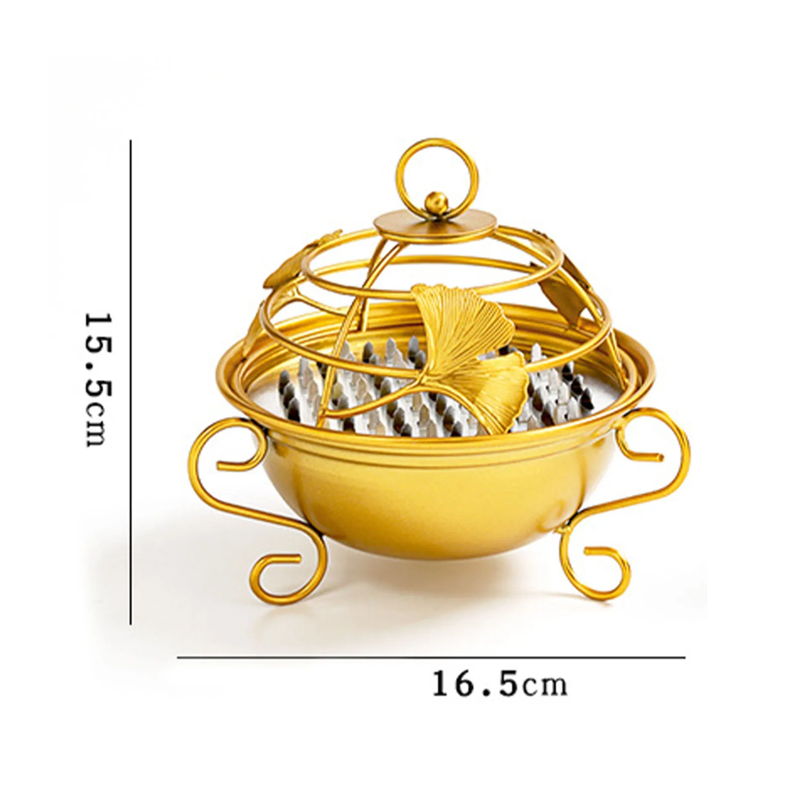

Sandalwood Coil Holder Portable Incense Burner Wrought Iron Anti Fly Ash Censer Practical Desktop Ornaments