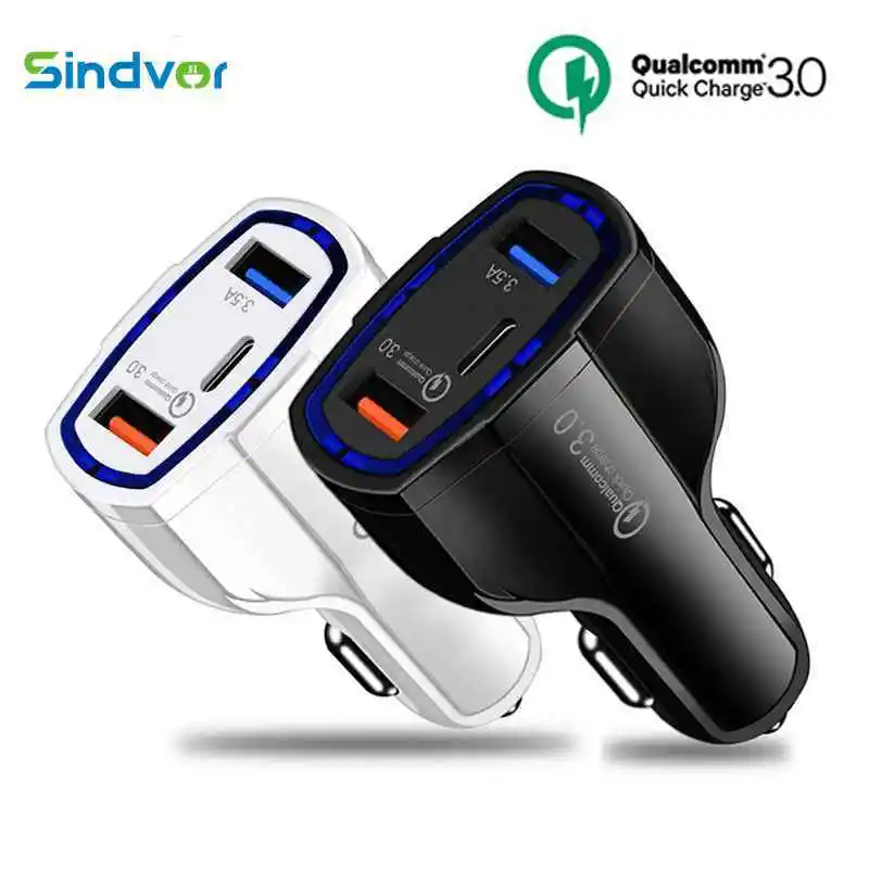 

Dual USB Car Charger Quick Charge 3.0 Type C Car Phone Charger For iPhone Samsung Xiaomi mi QC3.0 QC Fast Mobile Car Charging