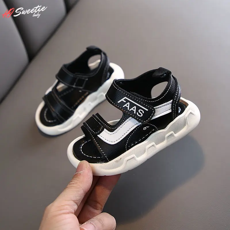 

Boys Sandals Korean Version of Non-slip Soft Bottom Velcro Girls Beach Shoes Baby Sandals