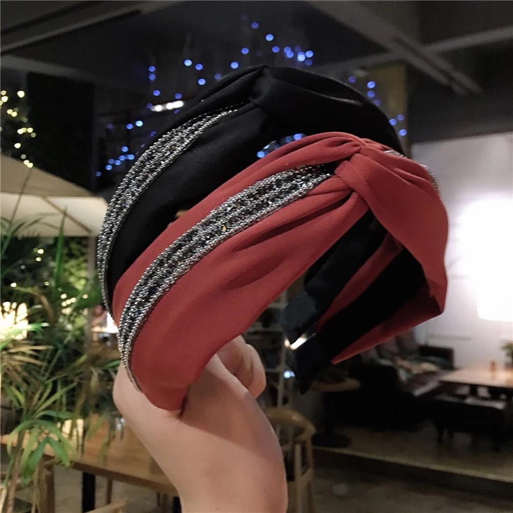 Модные аксессуары для волос Женская однотонная ткань средний крест-Шипованная