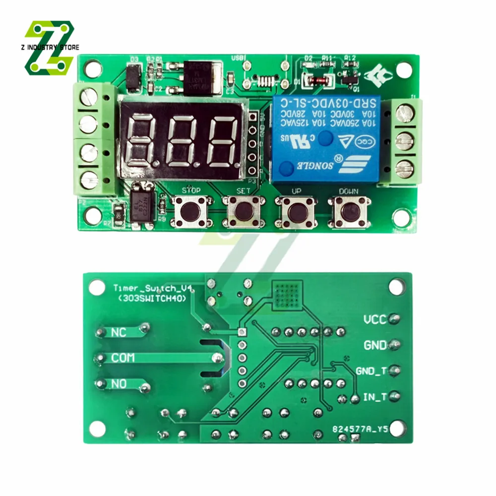 Светодиодный ное Цифровое реле задержки времени 5 в-30 в печатная плата модуль