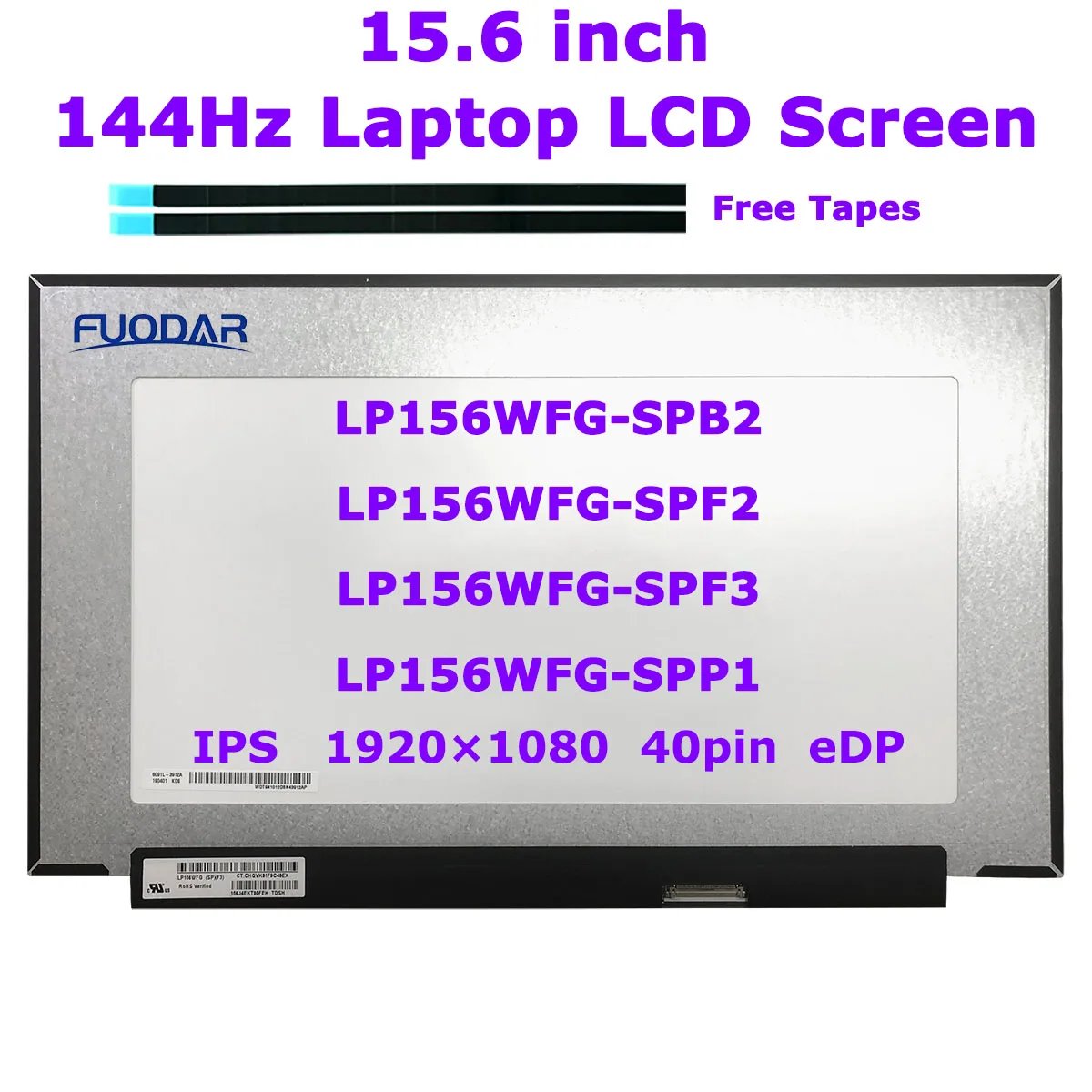 

15.6 Inch 144Hz Laptop LCD Screen IPS Display Panel Upgrade Gaming LP156WFG-SPB2 Fit LP156WFG-SPF2 LP156WFG-SPF3 LP156WFG-SPP1