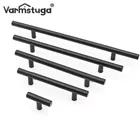 Ручка для дверца кухонного шкафа из нержавеющей стали, диаметр 10 мм, матовая черная, 2  12 дюймов