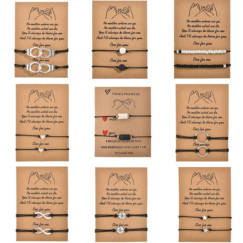 Браслет-манжета с подвесками дружбы для пар 2 шт./компл. браслеты из