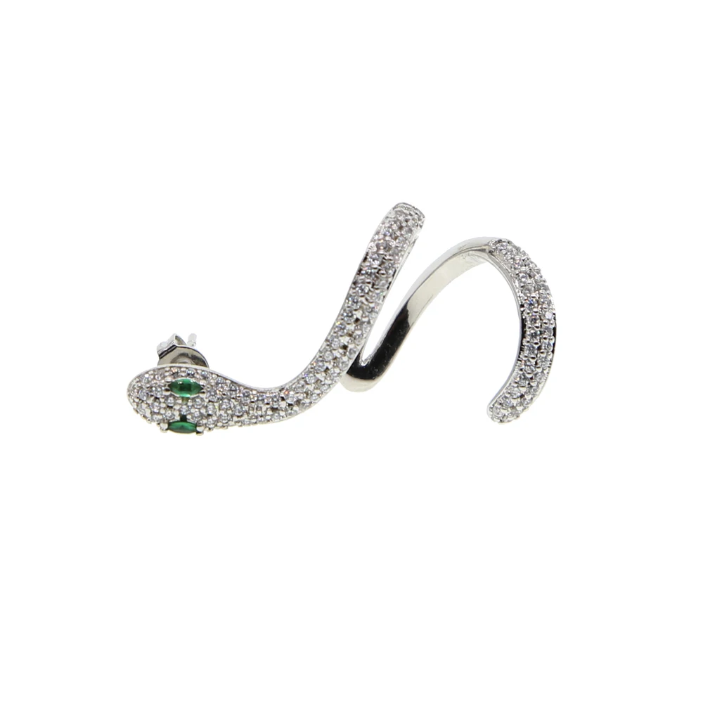 2019 NEW arrived crystal Snake Ear cuff Clip on Earrings for women cute girls gifts fashion zircon Exaggerated earrings jewery | Украшения