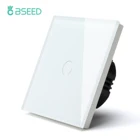 Сенсорные светильник ключатели BSEED со светодиодной подсветкой, настенные выключатели европейского стандарта, стеклянная панель, максимальная нагрузка 300 Вт, 123 клавиши