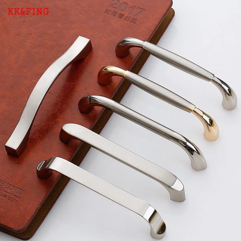 KK & FING Современные Простые хромированные ручки для шкафов и ящиков кухонного