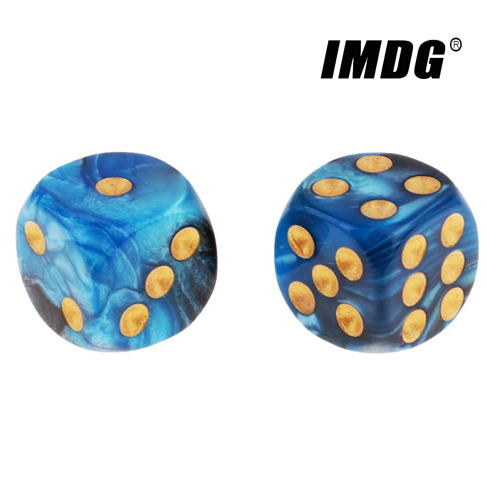 10 шт./упак. 16 мм Двухцветные Акриловые кости закругленные углы золотые точки