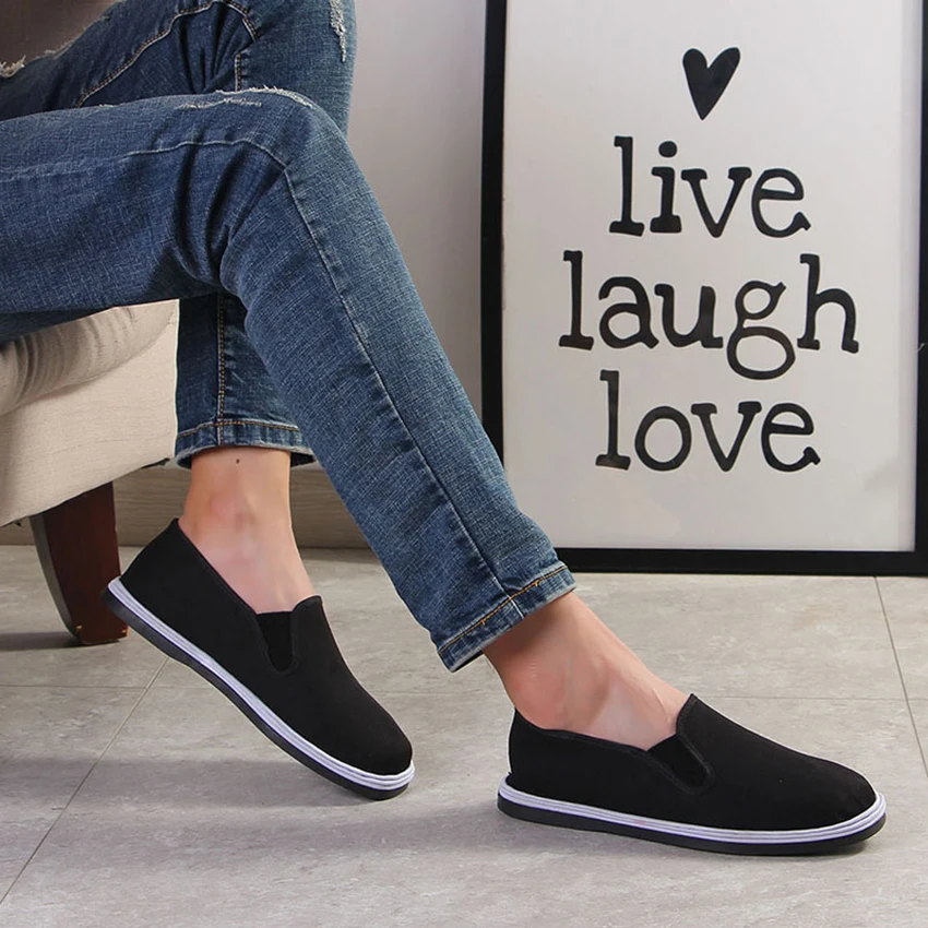 

Old Beijing Chinese Style Men Wrestling Martial Arts Shoes Black Kung Fu Tai Chi Bruce Lee Hand Made Wushu Cloth shoes