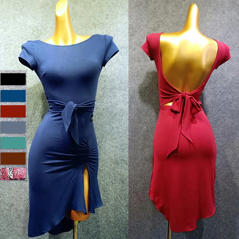 Женское платье для латинских танцев с открытой спиной Модальные платья